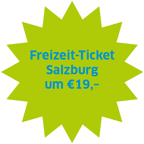 Grafik mit der Info Mit dem Freizeit-Ticket Salzburg um €19,-