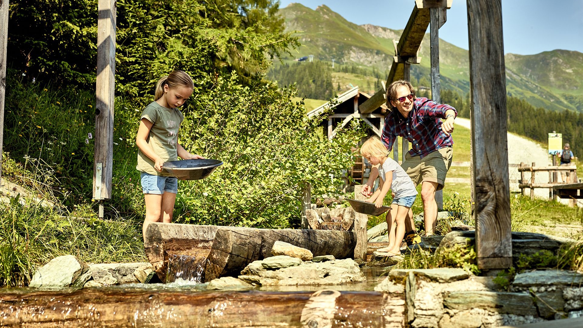 Gold panning in perfect summer weather