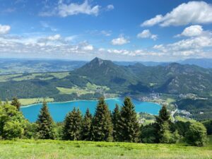 View of Lake Fuschl and the Schober from the summit