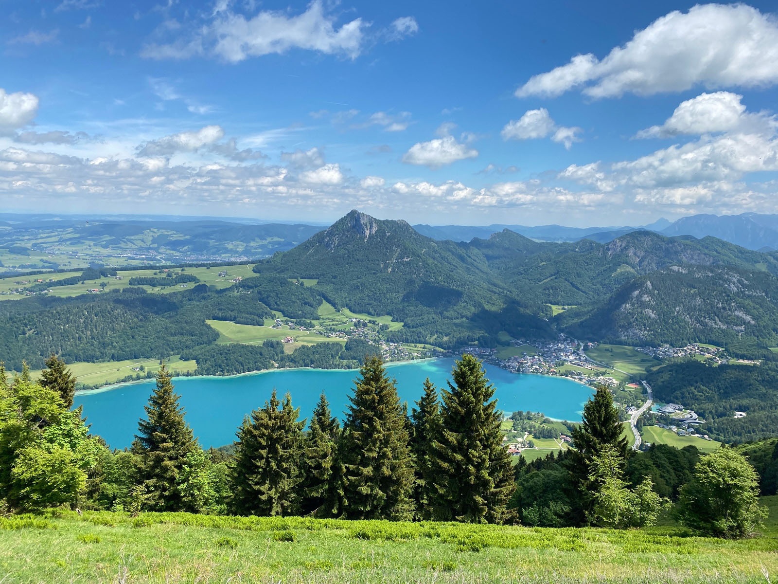 View of Lake Fuschl and the Schober from the summit