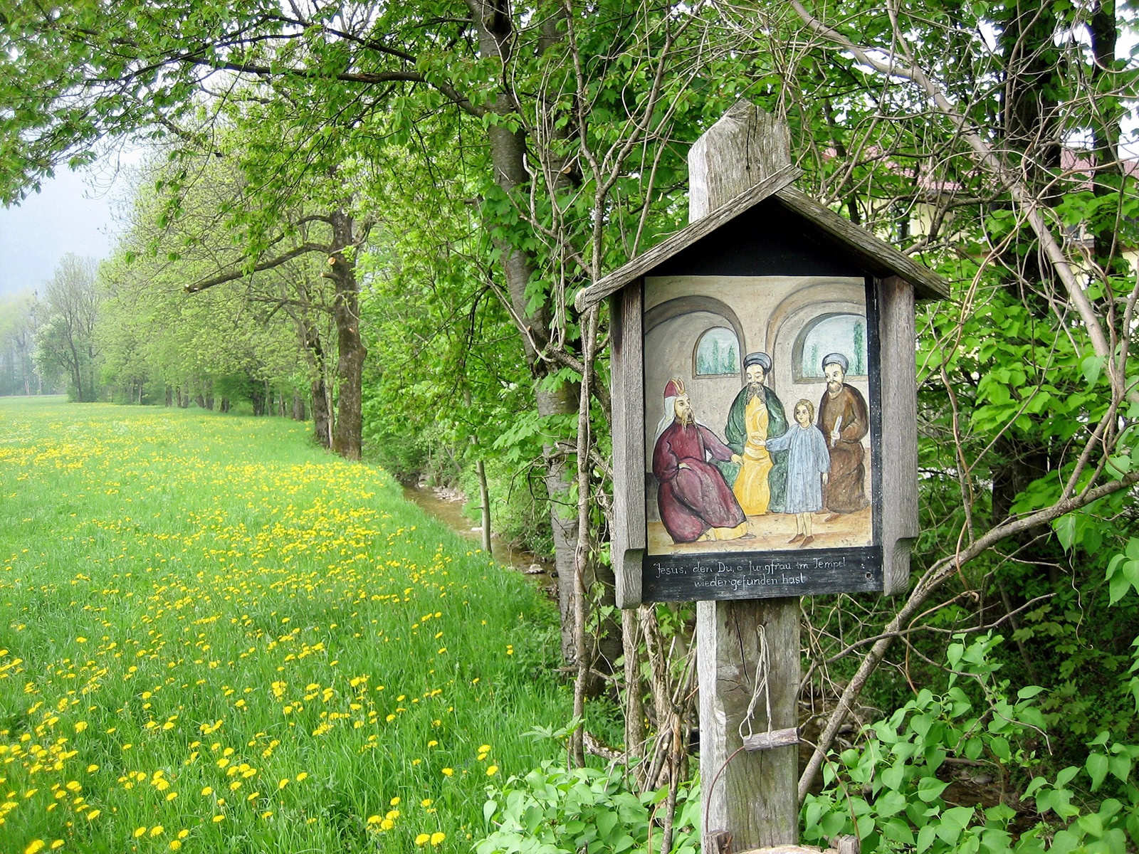 Here the Rosary Path crosses the Mitterbach.